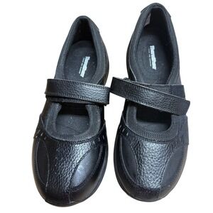 TheraShoe Sigourney Black Leather Mary Jane Walking Shoes Womens 8 Therapeutic